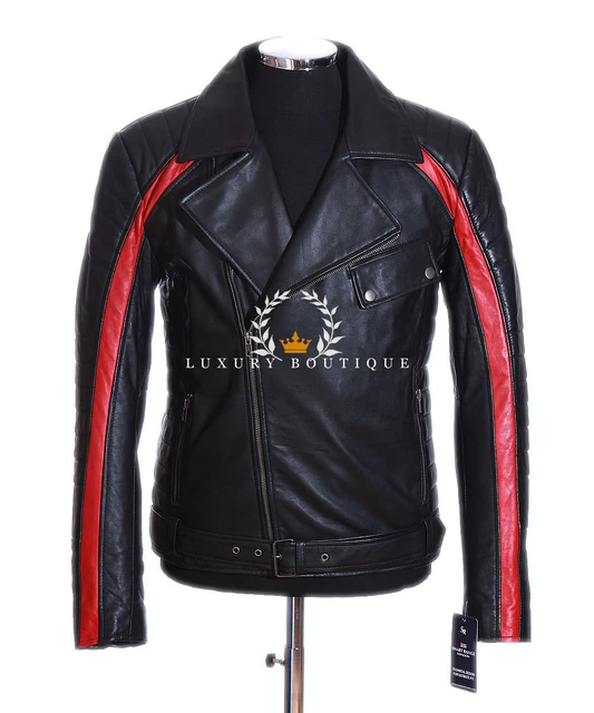 Dark Knight Black Mens Biker Designer Movie Real Quilted Lambskin Leather Jacket