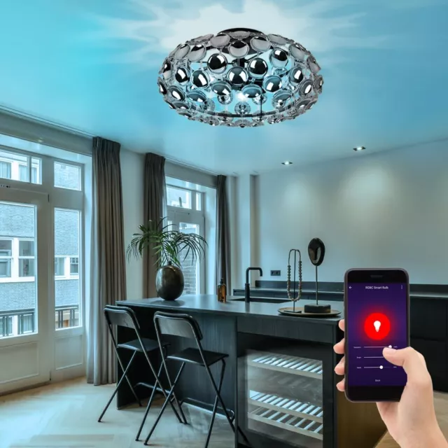 Lampada da soffitto LED Smart RGB DIMMER lampada da cucina ALEXA cromo design corridoio lampada