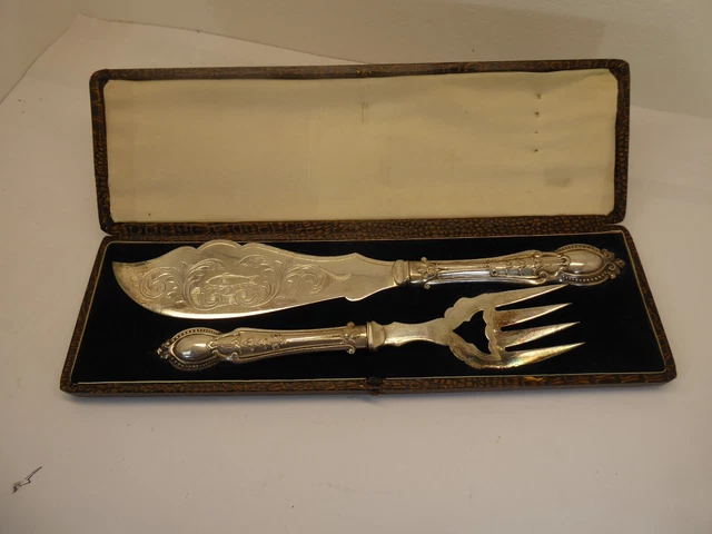 Fischvorleger Fisch Besteck Fischbesteck Vorleger Auflage-Silber Fischvorleger Fisch Besteck Fischbesteck Vorleger Auflage-Silber