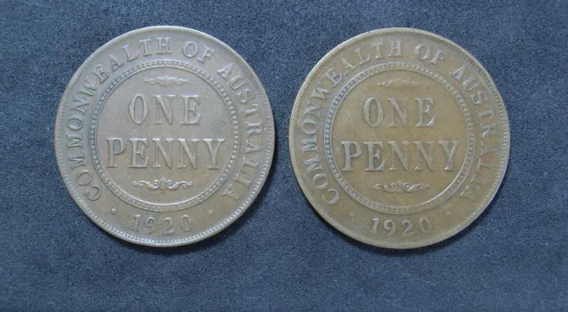 Australia Penny 1920 - 2 coins -
