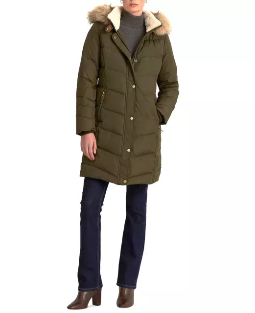 Lauren Ralph Lauren Petite Faux-Fur-Trim Down Coat $335 Size PS # 7A 1612 Blm 2