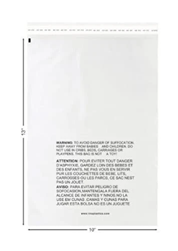 50 Pack 10" x 13" Self Sealing Adhesive Clear Plastic OPP 10" x 13" (50 Count)