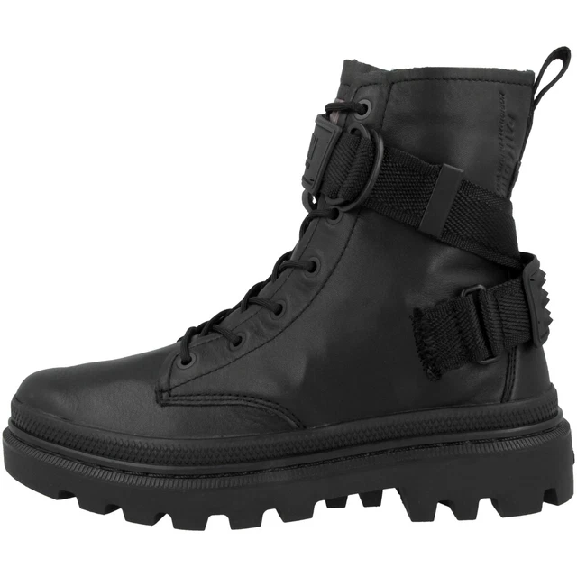 Palladium Pallatrooper Jupe Cuir Femmes Bottes à Lacets Bottines Bottes