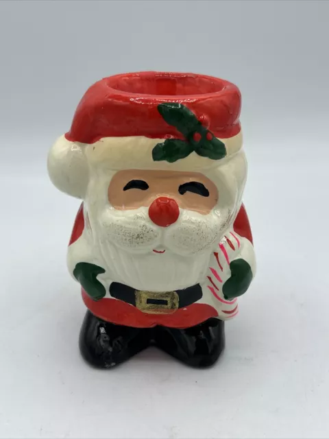 Vintage Santa Ceramic Tealight Candle Holder Made in Japan