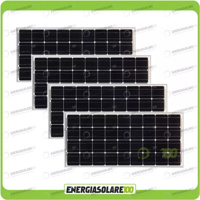 Stock 4 Panneaux solaires photovoltaïques 100W 12V monocristallin Pmax 400W Cabi