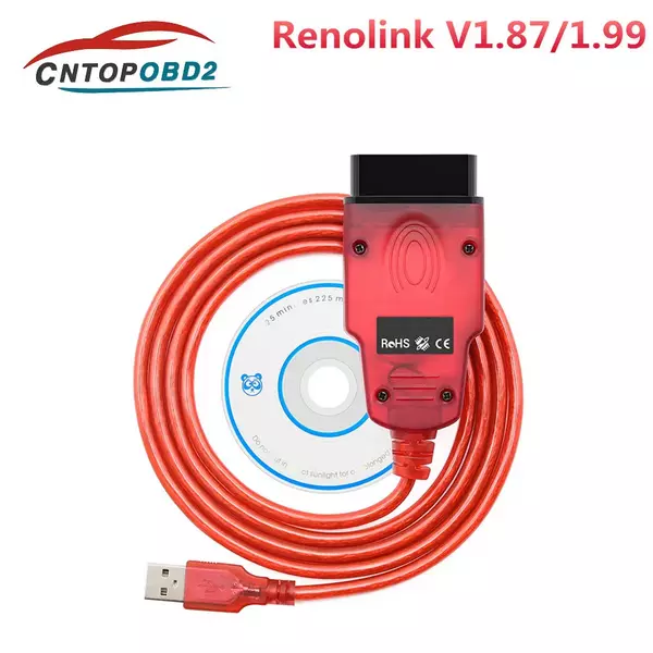 Renolink Cable Diagnostic 2024 Renault OBD2, Réinitialisation Airbag, clés etc.