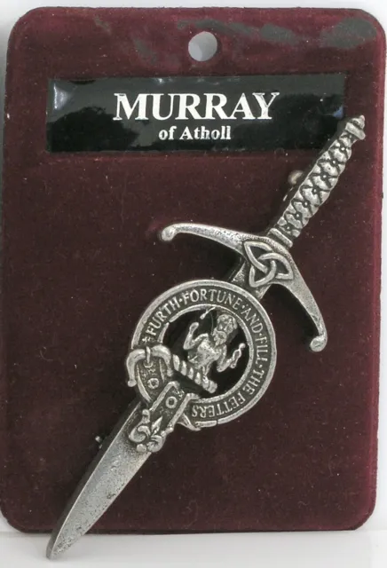Gaelic Themes Pewter Murray of Athol Clan Crest Kilt Pin/Brooch Made In Scotland
