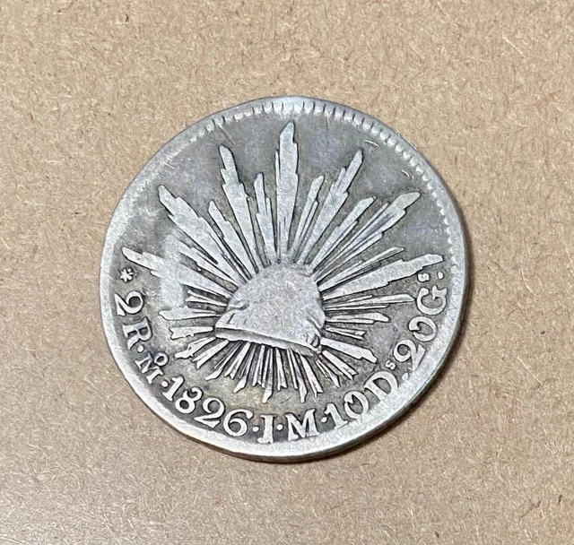 1826 Two Reales ~ Mexico City Mint ~ Early Silver coin ~ Collectable