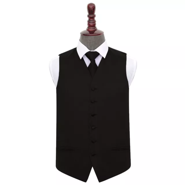 Mens Boys Waistcoat Tie Set Satin Plain Solid Formal Wedding Tuxedo Vest by DQT