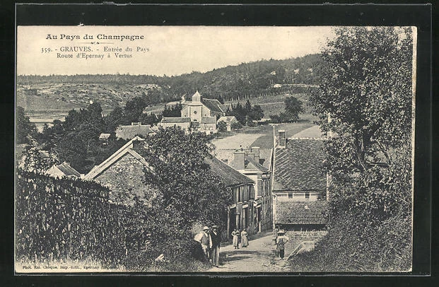 CPA Grauves, Entrée du Pays Route d´Epernay á Bertus