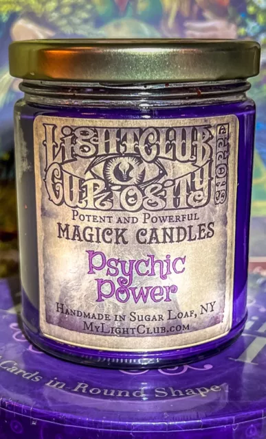 Wiccan Magic Spell Candle for PSYCHIC POWER - MESSAGES - THIRD EYE - SEEKERS -