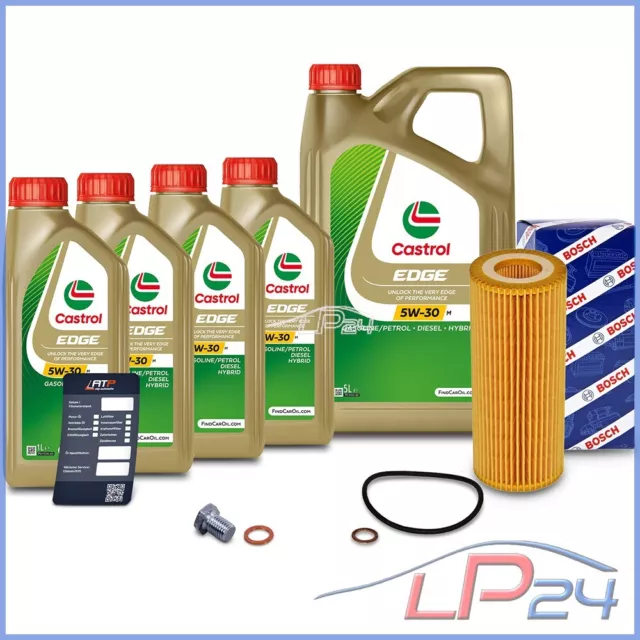 Bosch Filtre À Huile+9L Castrol Edge Fst 5W30 C3 Pour Bmw X3 E83 3.0 30 35 X5