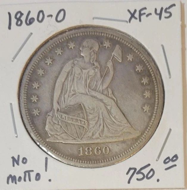 1860-o Liberty seated Dollar, Raw