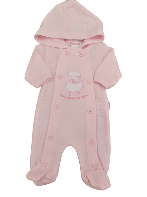 BNWT Piccolo Prematuro Preemie Baby Ragazza con Cappuccio Pezzo Unico 1.4-2.3kg