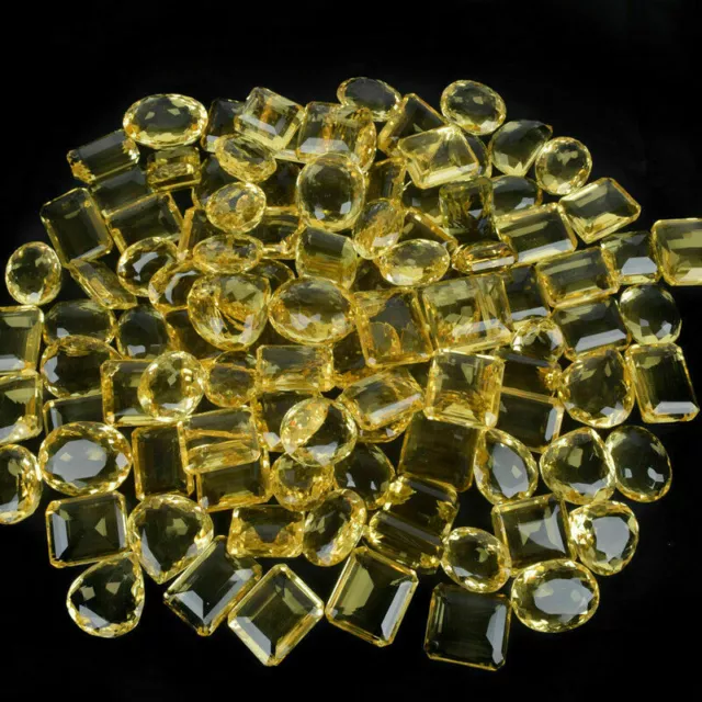 250 Carat Faceted Citrine Huge Lot Mixed Shapes Loose Untreated Gemstones