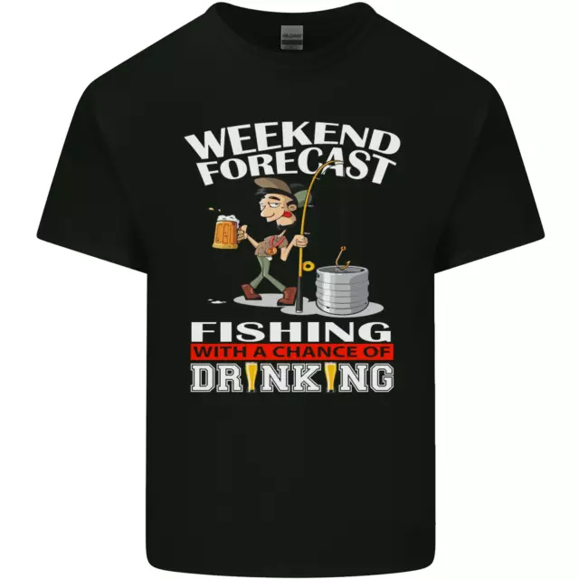 Fishing Weekend Forecast Funny Fisherman Mens Cotton T-Shirt Tee Top