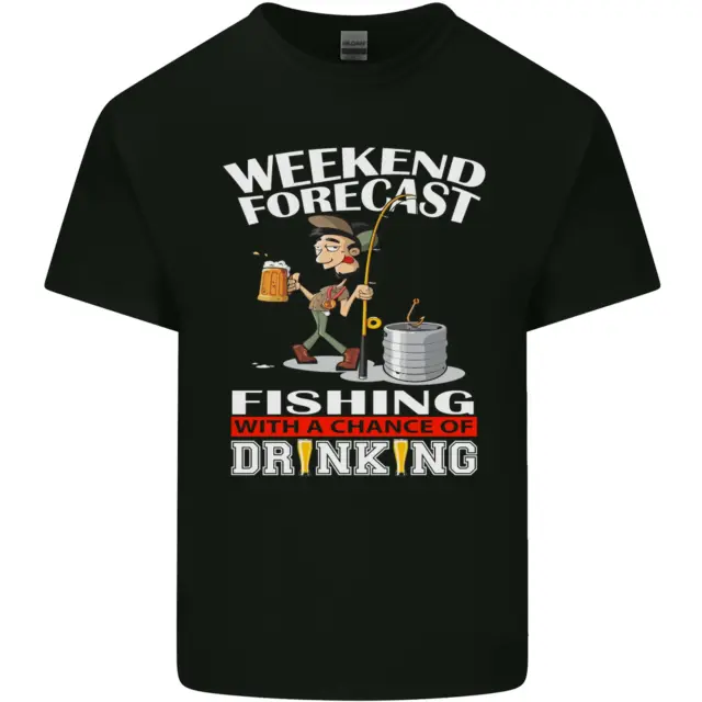 T-shirt da uomo in cotone cotone Fishing Weekend Forecast divertente