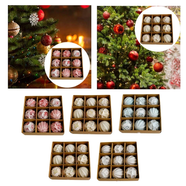 Lot de 12 boules de Noël en verre à décoration baroque - Equipe Cuisine