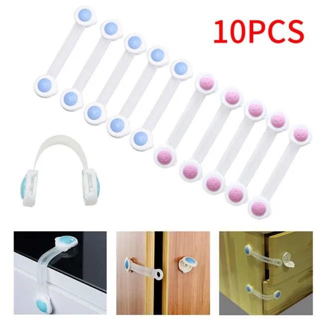 1/5/10 Baby Toddler Cupboard Cabinet Safety Locks Proof Door Drawer Fridge Child