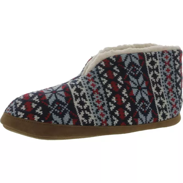 Dearfoams Womens Blue Slip On Bootie Slippers Shoes 11-12 Medium (B,M) BHFO 8779