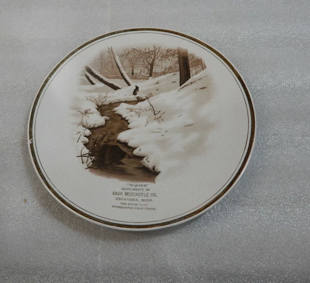 Antique Compliments Promotional Dinner Plate Cash Mercantile Escanaba Michigan