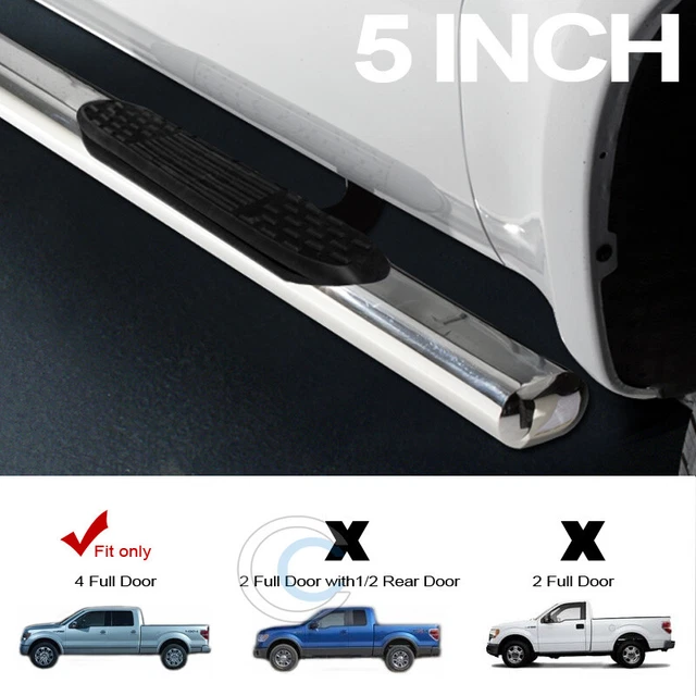 Fits 09-14 Ford F150 Supercrew 5" Oval Chrome Side Step Nerf Bars Running Boards