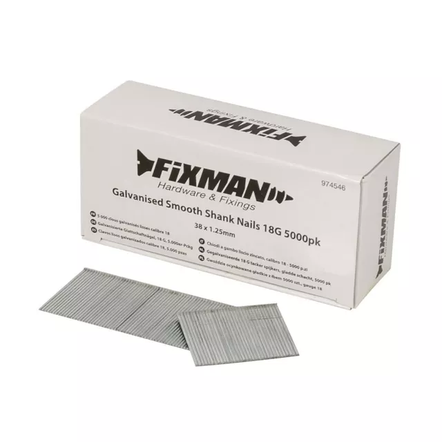 Fixman 38 x 1,25 mm chiodi gambo lisci zincati 18G 5000pk 974546