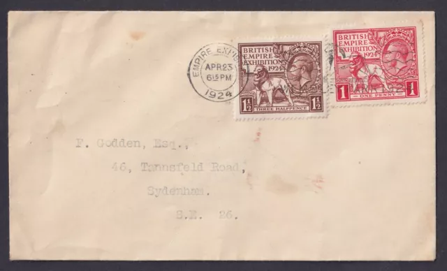 1924 Wembley First Day Cover Frank Godden Cachet British Empire Exhibition VGU