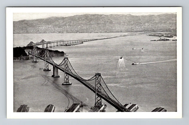San Francisco CA-California, Oakland Bay Bridge, Vintage Postcard