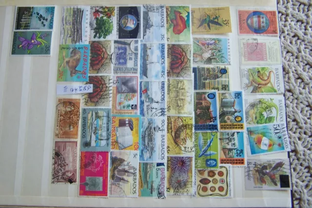 Briefmarken Barbados ca 40st Sammlung Postfrisch, Ungestempelt, Gestempelt.