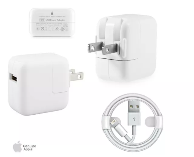 Original Apple 12W Wall Charger And 1M Lightning to USB Cable iPad's and iPhones