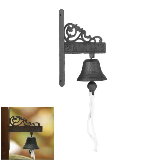 Household Wall Mounted Iron Door Ring Bell Bar Store Welcome Bell Knockers Decor