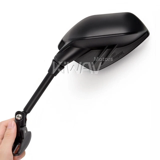 moto rétroviseurs adjustable FIN style noir + noir base pour sportbike ε