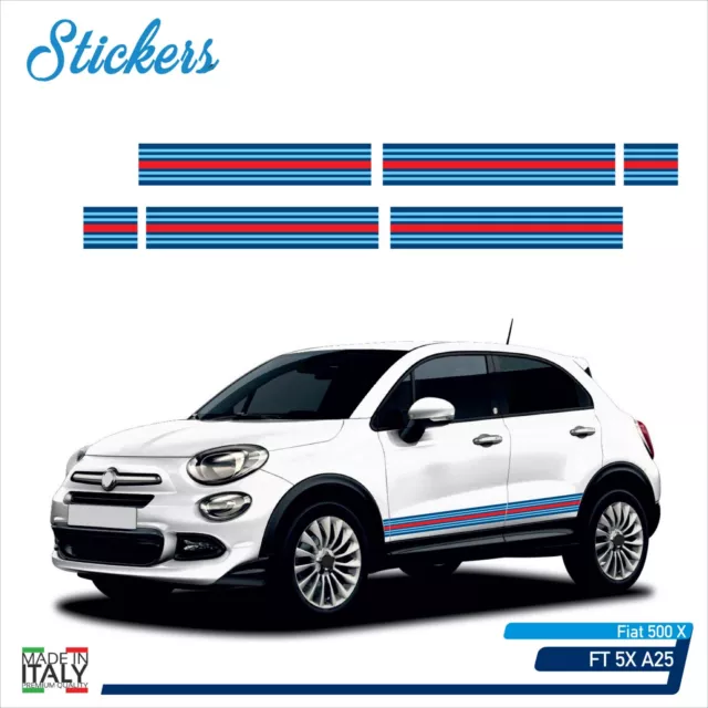 Strisce adesive fiancate laterali Fiat 500x Martini WRC replica FT 5X A25