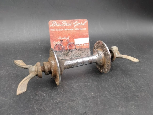 Moyeu Avant Vélo ATOM 29 – 36 Trous – Acier – France Années 1950
