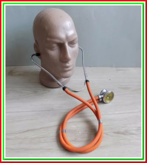 Vintage Stethoscope Old Medical Device Doctor~metal,Tubes,bakelite~Italy