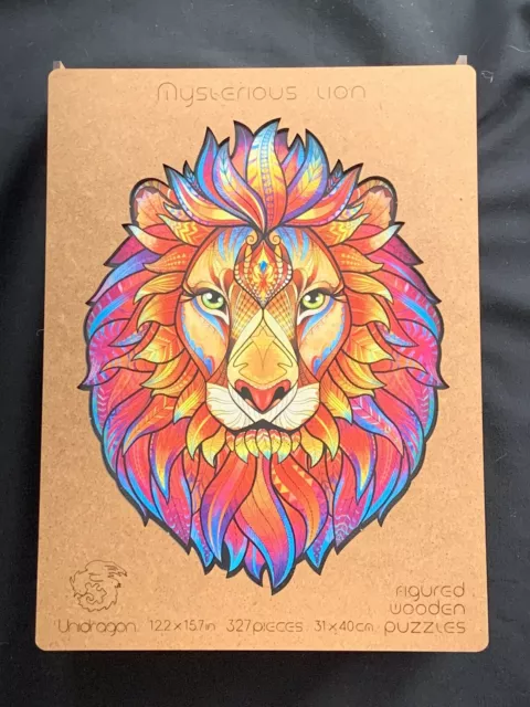 Unidragon Figured Wooden Jigsaw Puzzles Mysterious Lion KING SIZE 327 Pieces