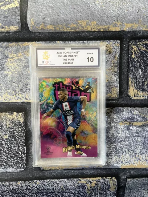 2022-23 Topps Finest UEFA Kylian Mbappe The Man #FTM-8 PSG MGC GRADED 10
