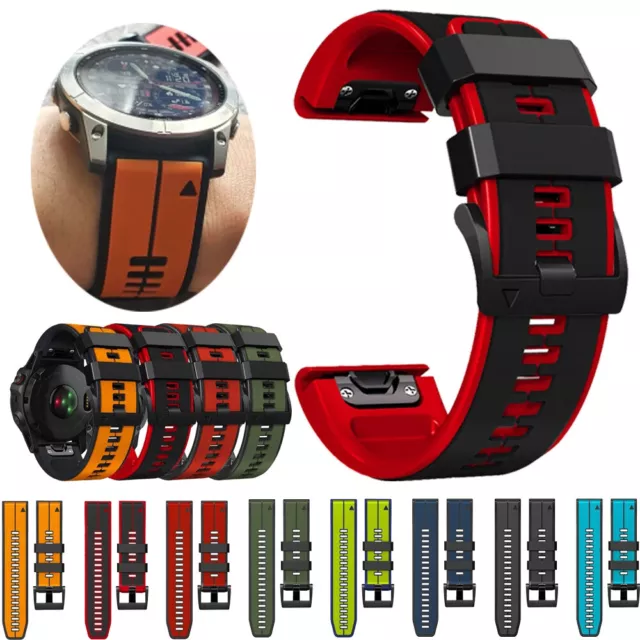 Quick Fit For Garmin Fenix 3/5/5X Plus/6/6X/7/7X Solar Silicone Sport Band Strap