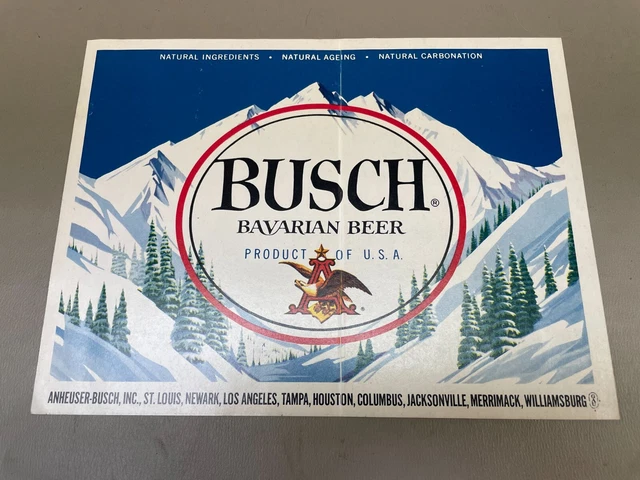 Vintage 1979 Busch Bavarian Beer Label Sticker Decal 9” x 7” #262-101