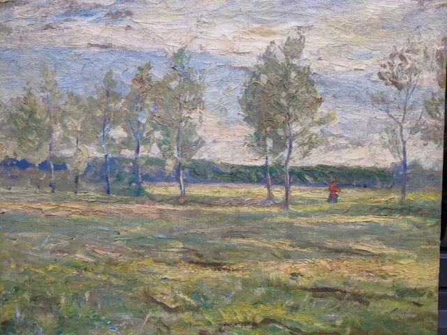 Tableau Signé Jacques Van COPPENOLLE (1878-1915) Paysage Animé Huile Toile