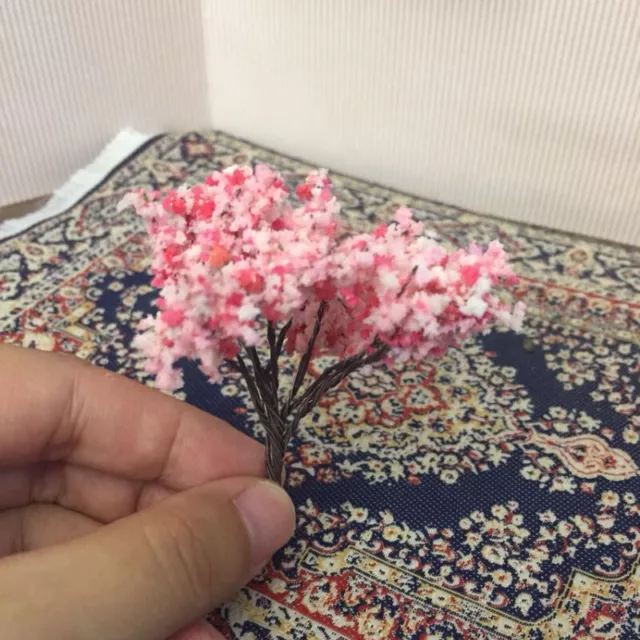 1:6TH Scale Dolls House Miniature Cherry Blossom Pine Tree Potted Plants Flower 3