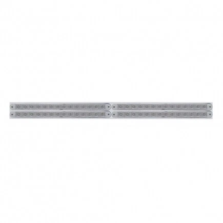 Chrome Top Mud Flap Plate With Four 14 LED 12" Light Bars - Clear Lens; 37223