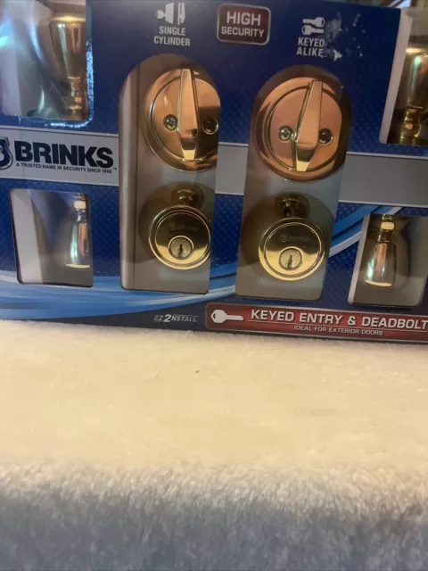 X 2 Brinks Exterior Locking 2-Keyed Entry & 2-Deadbolts Brand New 2