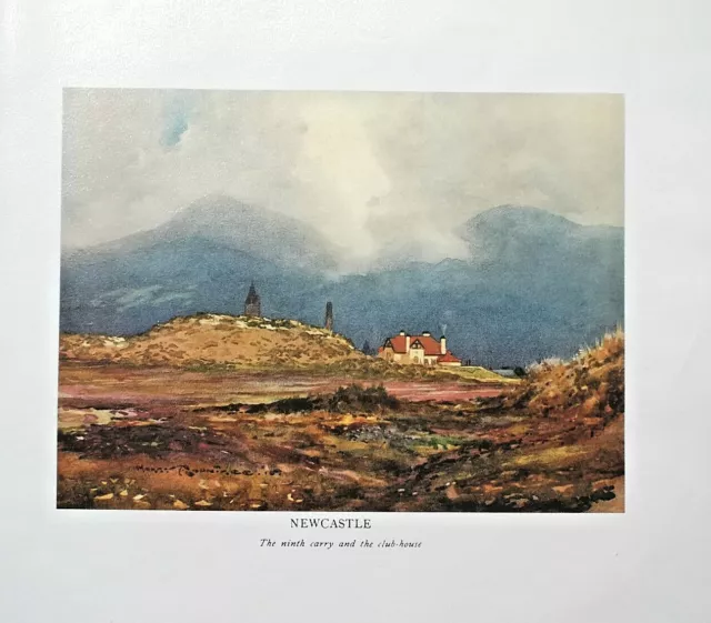 Golf Course NEWCASTLE CO. DOWN N.I. Facsimile Print  Of Original 1910 Painting