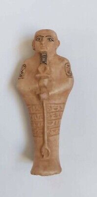 Rare Ancient Egyptian Faience Ushabti Figurine With Hieroglyphics /664-332 B.c./
