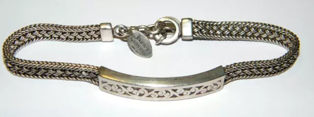 Lois Hill Journey Sterling 925 Silver Weave Toggle Bracelet 8 inch length