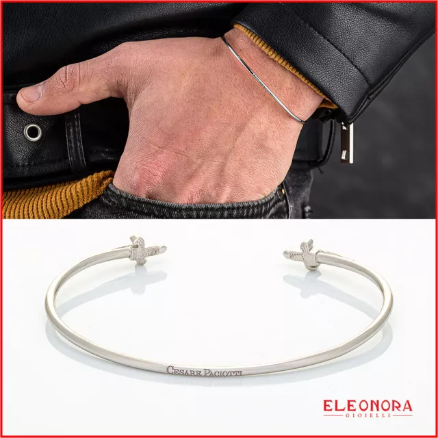 bracciale da uomo in argento 925 rigido braccialetto per ragazzo a cerchio con