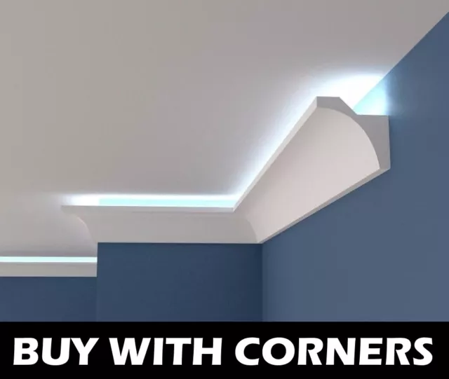 CORNICE COVING LED Lighting molding BFS12 Wall Ceiling  LARGE SIZES QUALITY XPS