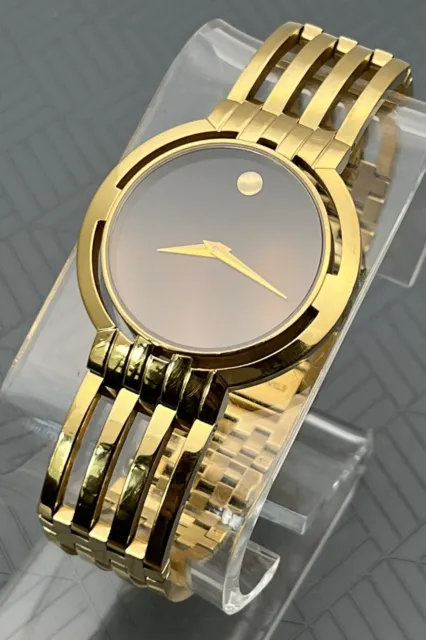 Swiss Movado Esperanza Classic Gold Plated Stainless Steel Men's Model # 0605088